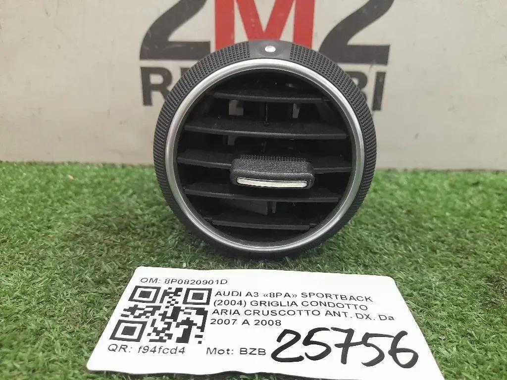 Griglia Condotto ARIA Cruscotto ANT DX 8P0820901D Audi A3 8PA Sportback 2004