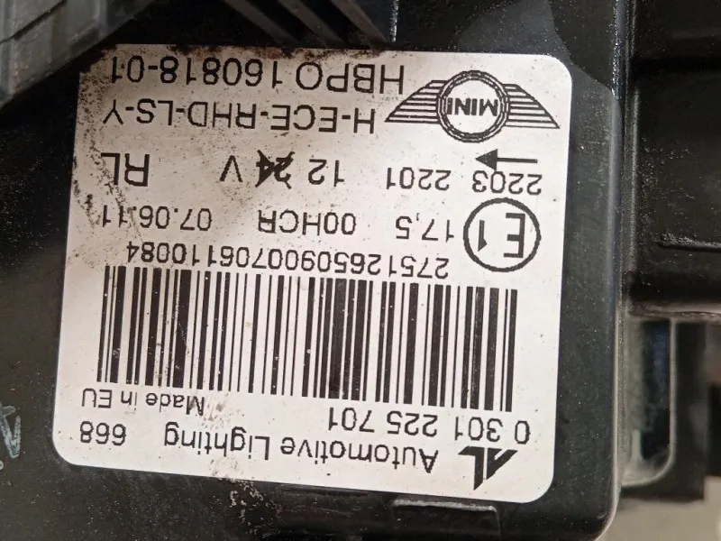 Proiettore ANT SX 160818-01 Mini MINI Cooper R56 2007