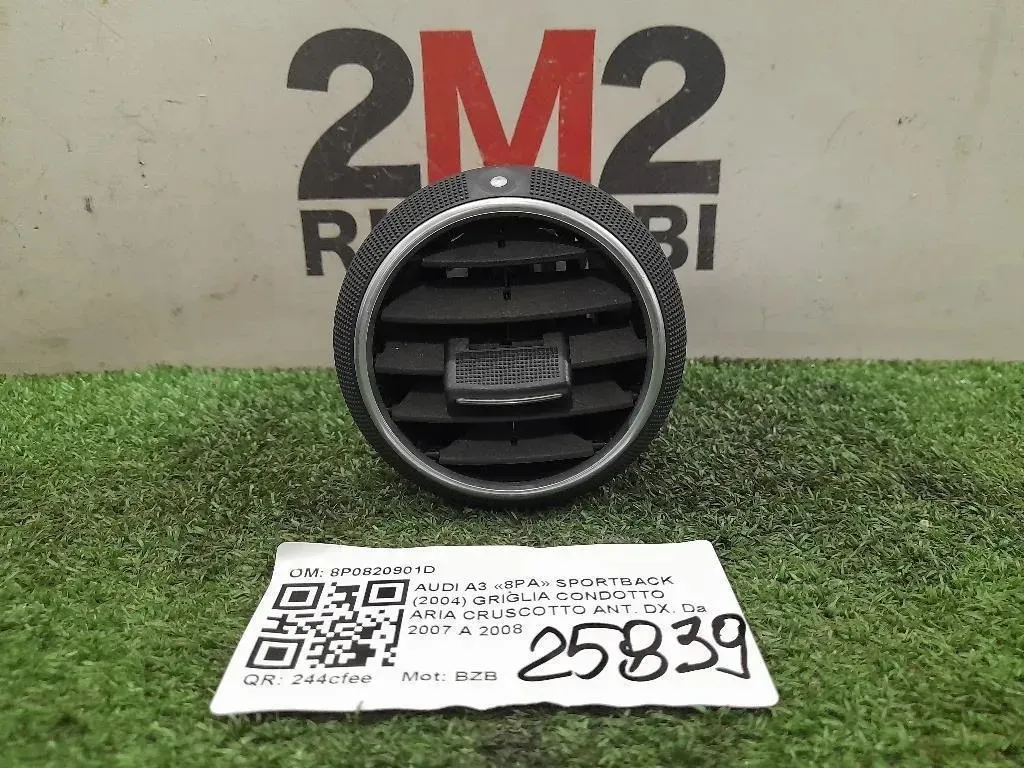 Griglia Condotto ARIA Cruscotto ANT DX 8P0820901D Audi A3 8PA Sportback 2004