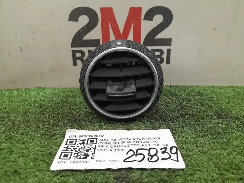 Griglia Condotto ARIA Cruscotto ANT DX 8P0820901D Audi A3 8PA Sportback 2004