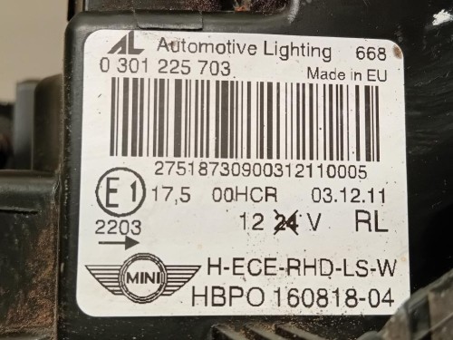Proiettore ANT SX 0301225703 Mini MINI Cooper R56 2007
