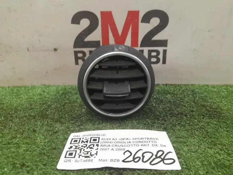 Griglia Condotto ARIA Cruscotto ANT DX 8P0820901D Audi A3 8PA Sportback 2004