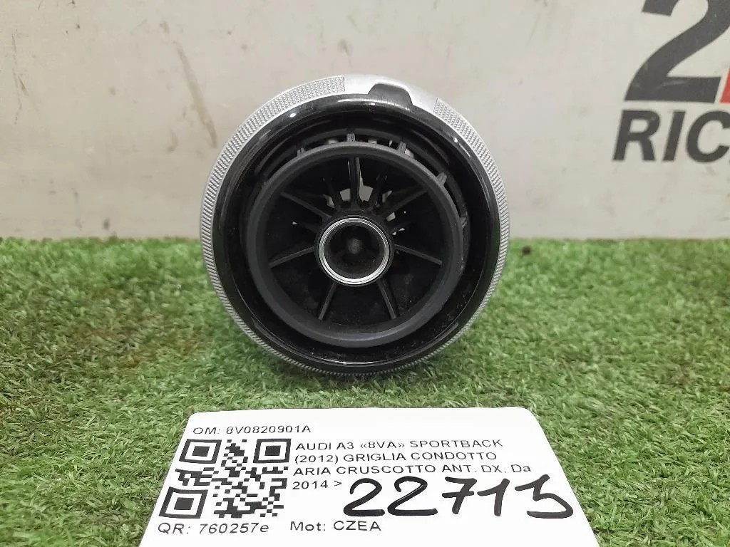 Griglia Condotto ARIA Cruscotto ANT DX 8V0820901A Audi A3 8VA Sportback 2012