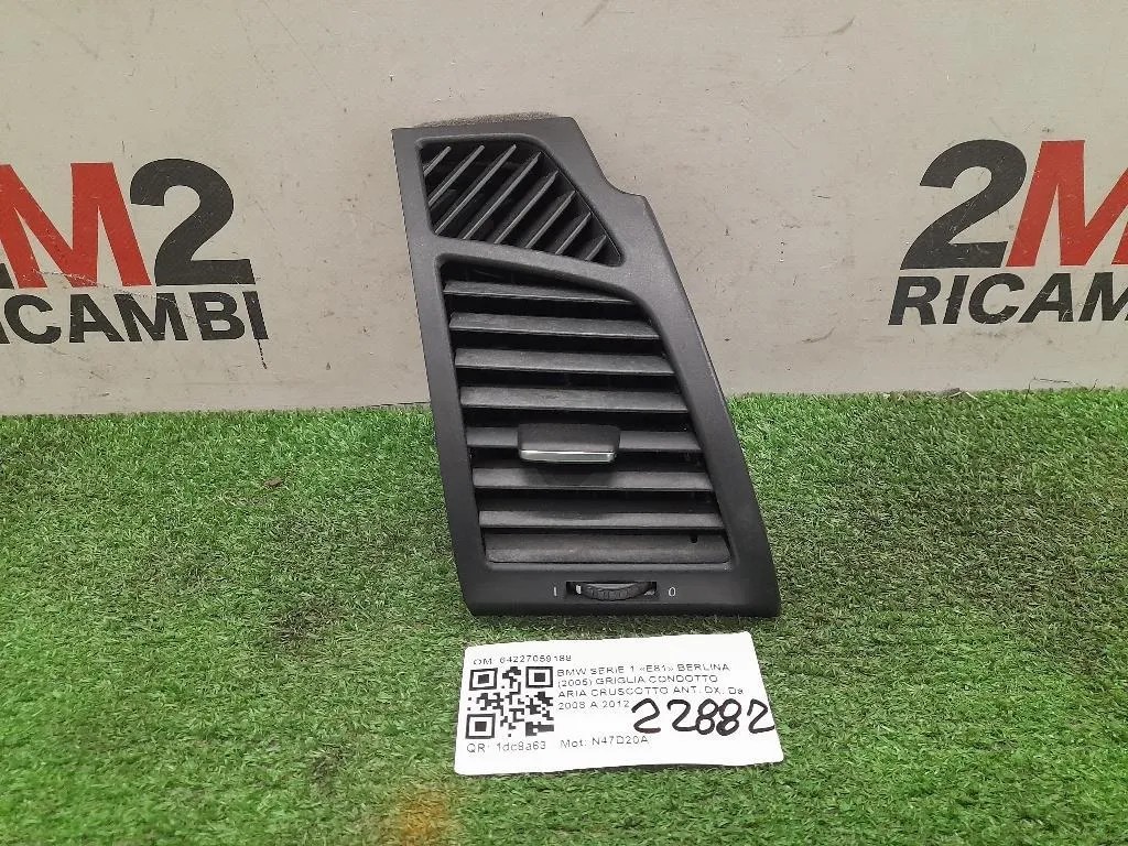 Griglia Condotto ARIA Cruscotto ANT DX 64227059188 Bmw Serie 1 E81 Berlina 2005