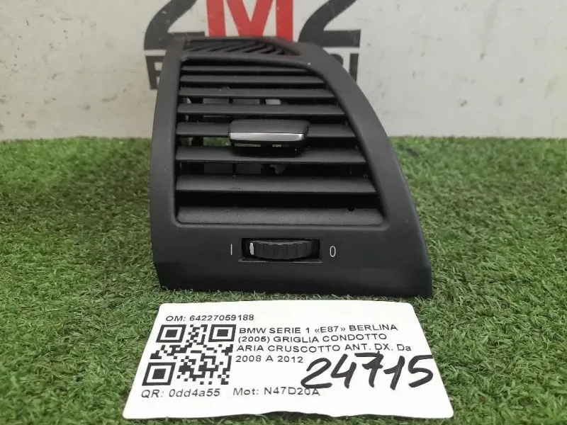 Griglia Condotto ARIA Cruscotto ANT DX 64227059188 Bmw Serie 1 E87 Berlina 2005