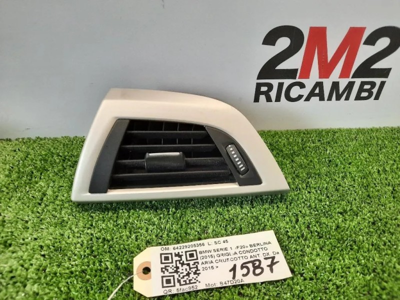 Griglia Condotto ARIA Cruscotto ANT DX 64229205356 Bmw Serie 1 F20 Berlina 2015