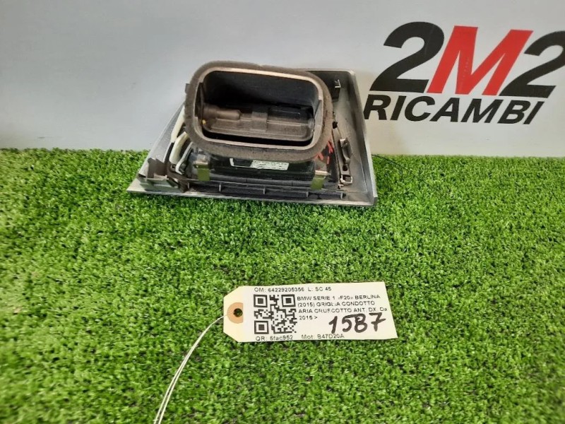 Griglia Condotto ARIA Cruscotto ANT DX 64229205356 Bmw Serie 1 F20 Berlina 2015