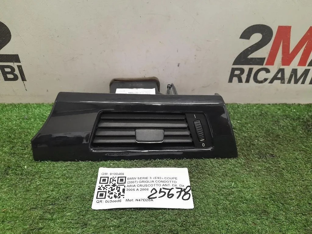 Griglia Condotto ARIA Cruscotto ANT DX 9130468 Bmw Serie 3 E92 Coupe 2007