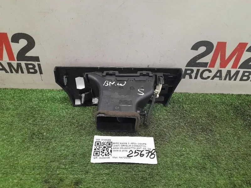 Griglia Condotto ARIA Cruscotto ANT DX 9130468 Bmw Serie 3 E92 Coupe 2007