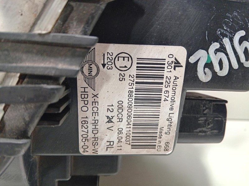 Proiettore ANT SX 0301225674 162705 Mini MINI Cooper R57 Cabrio 2007