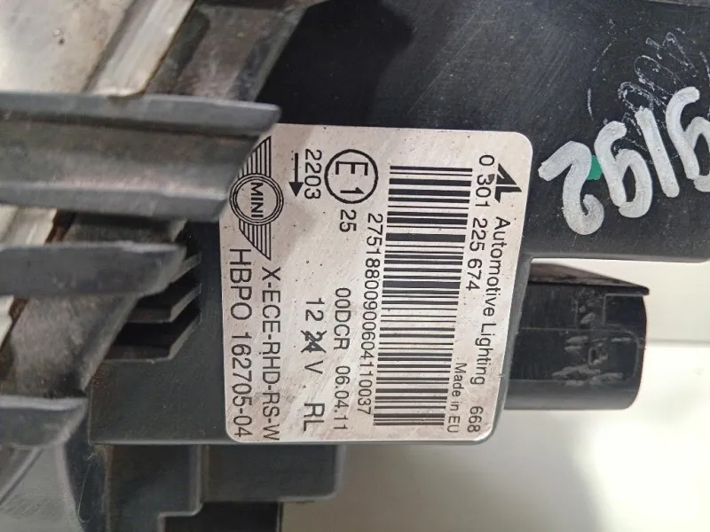 Proiettore ANT SX 0301225674 162705 Mini MINI Cooper R57 Cabrio 2007