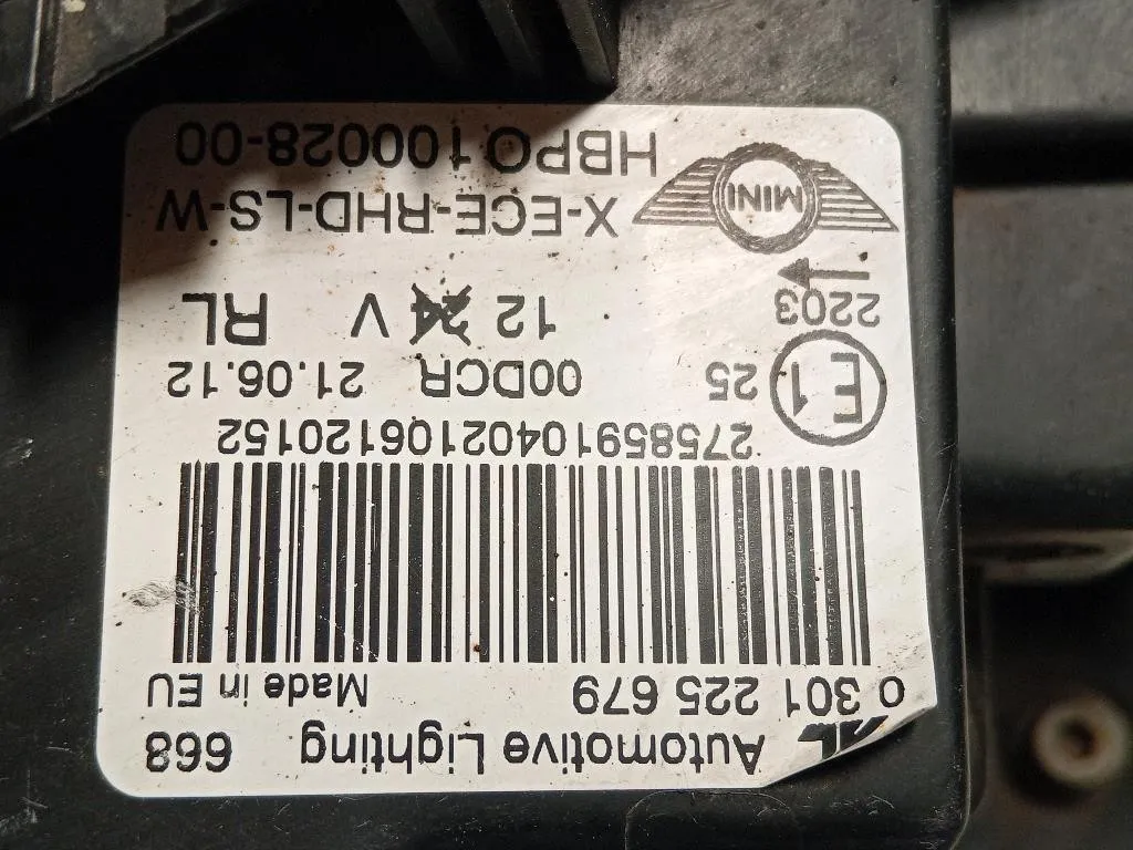 Proiettore ANT SX 0301225679 Mini MINI Coupé R58 2012