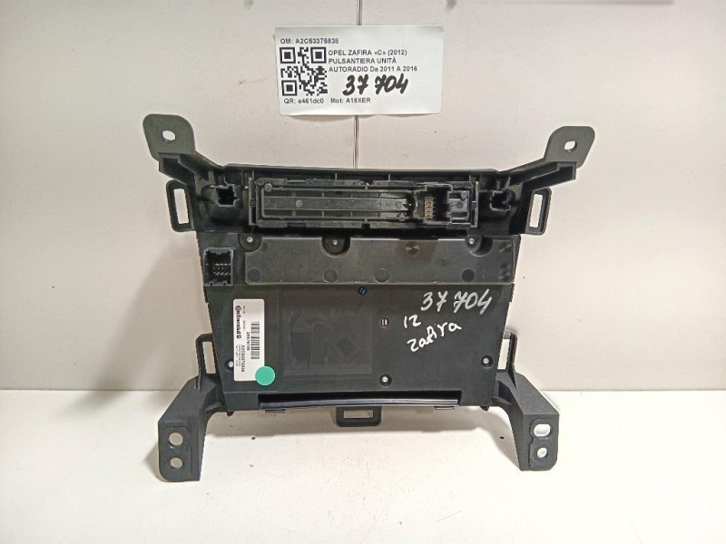 Pulsantiera Unità Autoradio A2C53375838 Opel Zafira C 2012