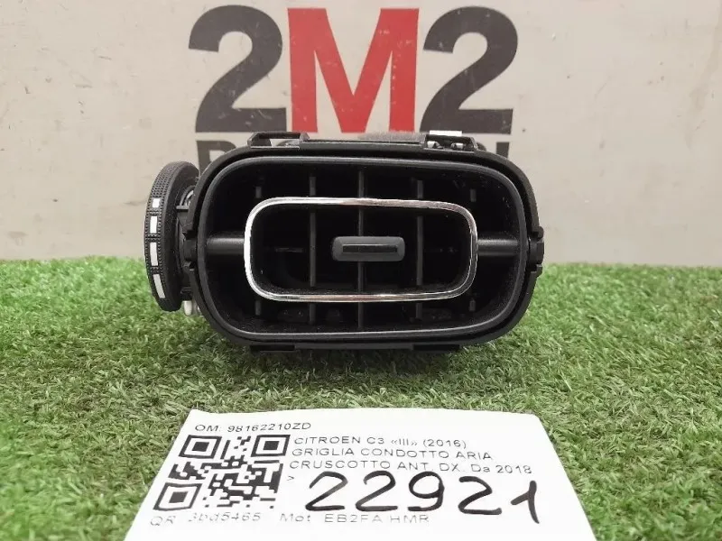 Griglia Condotto ARIA Cruscotto ANT DX 98162210ZD Citroen C3 III 2016