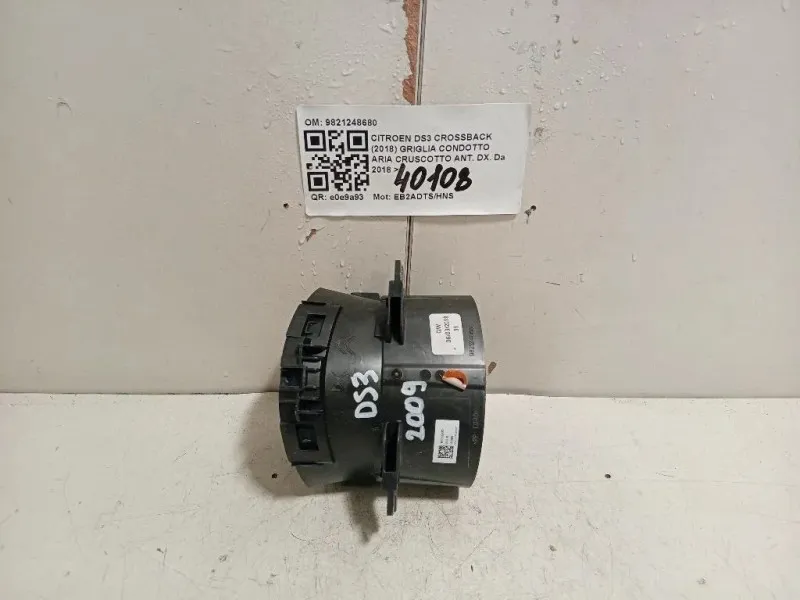 Griglia Condotto ARIA Cruscotto ANT DX 9821248680 Citroen DS3 Crossback 2018