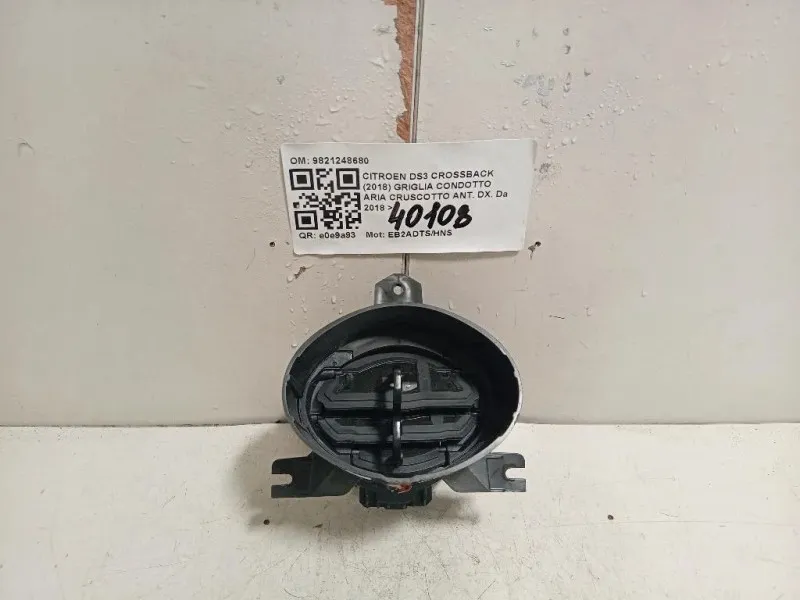 Griglia Condotto ARIA Cruscotto ANT DX 9821248680 Citroen DS3 Crossback 2018