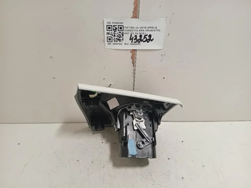 Griglia Condotto ARIA Cruscotto ANT DX 51803291 Fiat 500 II 2015