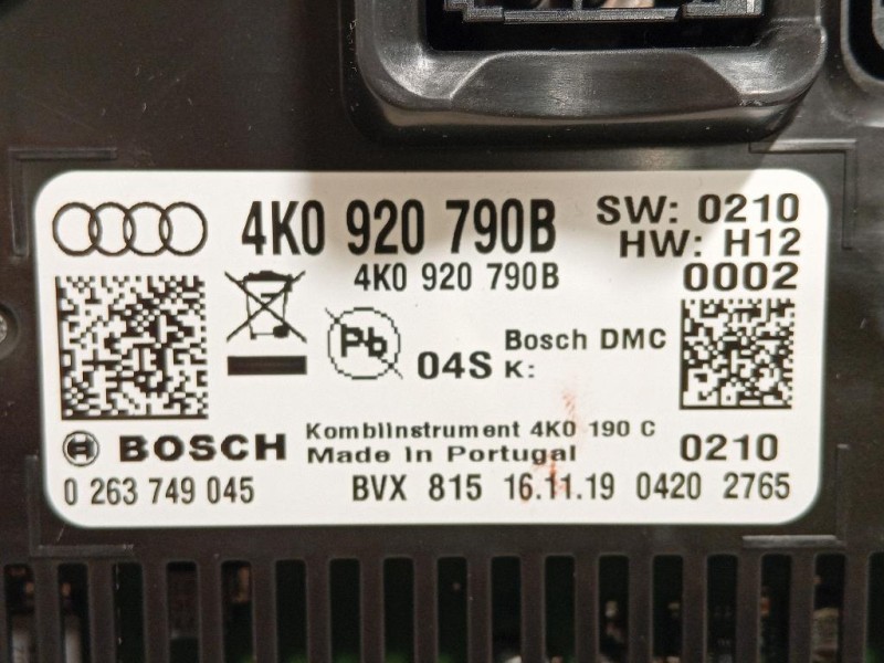 Quadro Strumenti 4K0920790B TACCHIMETRO QUADRO Audi A6 4GD Avant 2016