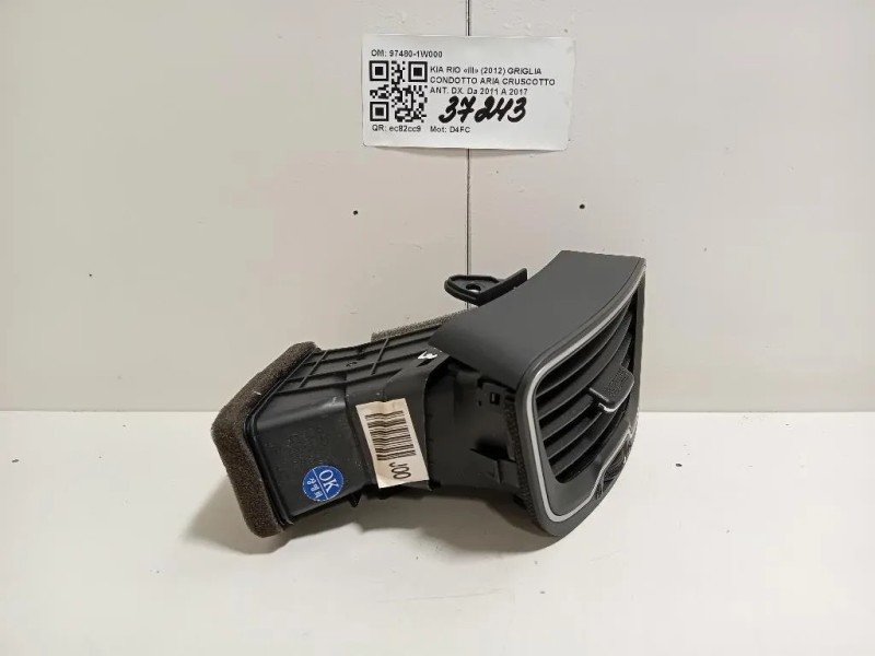 Griglia Condotto ARIA Cruscotto ANT DX 97480-1W000 Kia RIO III 2012