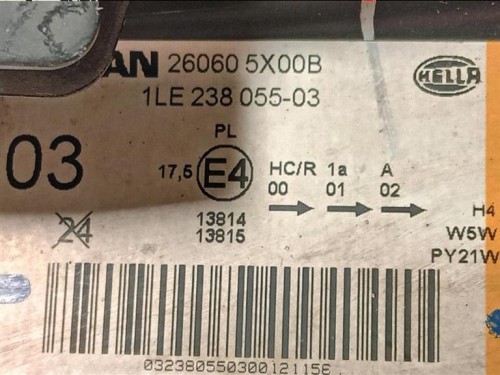 Proiettore ANT SX 260605X00B Nissan Navara 2010