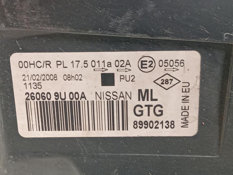 Proiettore ANT SX 89902138 Nissan NOTE I 2006