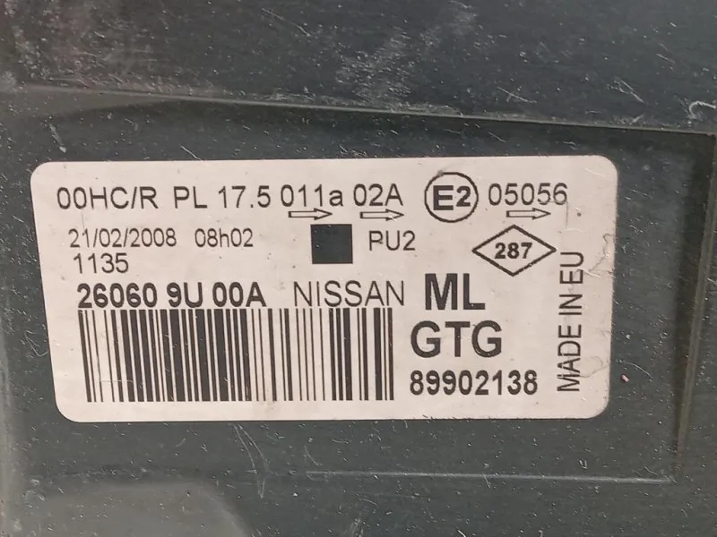 Proiettore ANT SX 89902138 Nissan NOTE I 2006