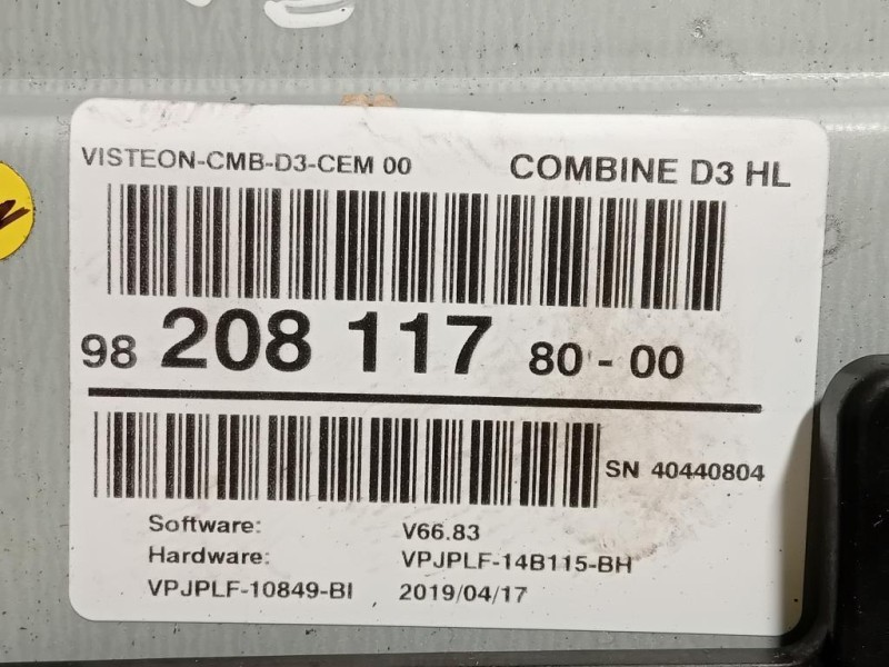 Quadro Strumenti 9820811780 Citroen DS3 Crossback 2018