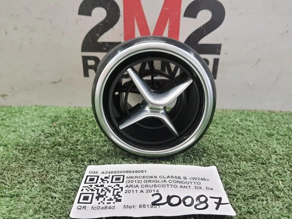 Griglia Condotto ARIA Cruscotto ANT DX A24683005549051 Mercedes Classe B W246 2012