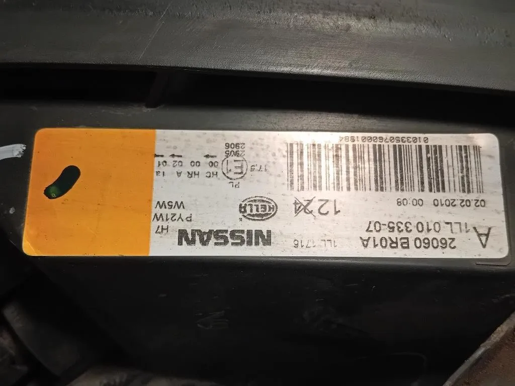 Proiettore ANT SX 26060BR01A Nissan Qashqai I 2010