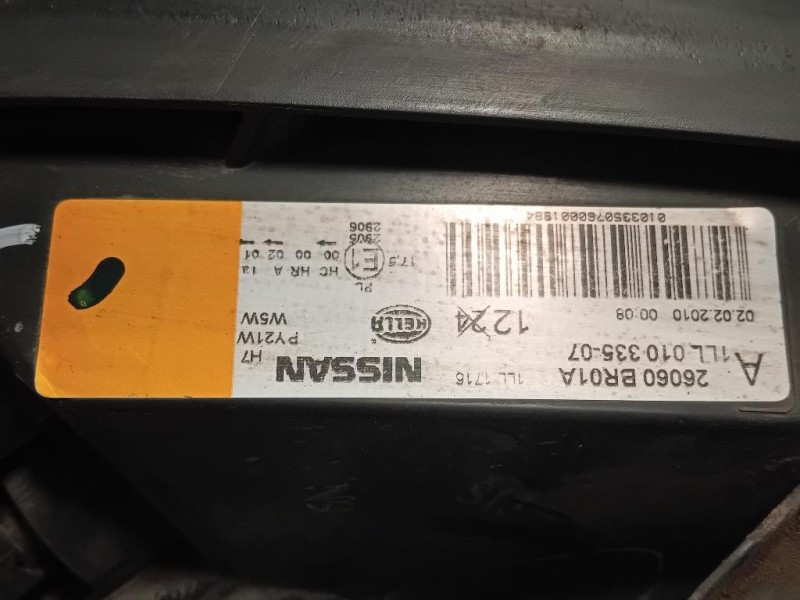 Proiettore ANT SX 26060BR01A Nissan Qashqai I 2010