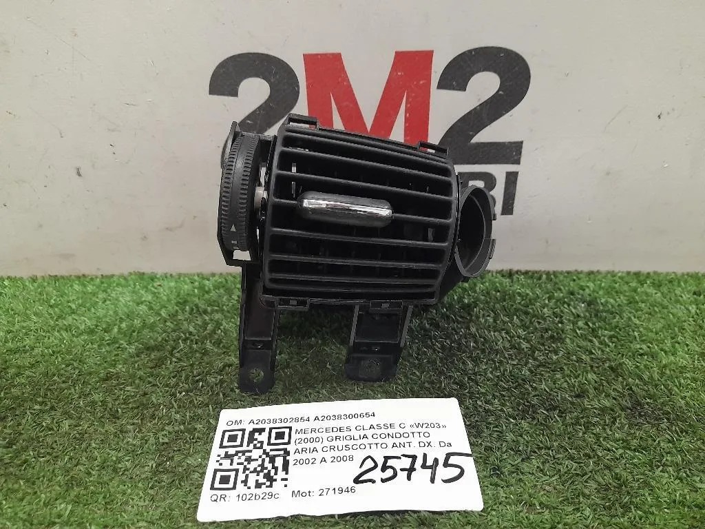Griglia Condotto ARIA Cruscotto ANT DX A2038302854 A2038300654 Mercedes Classe C W203 2000