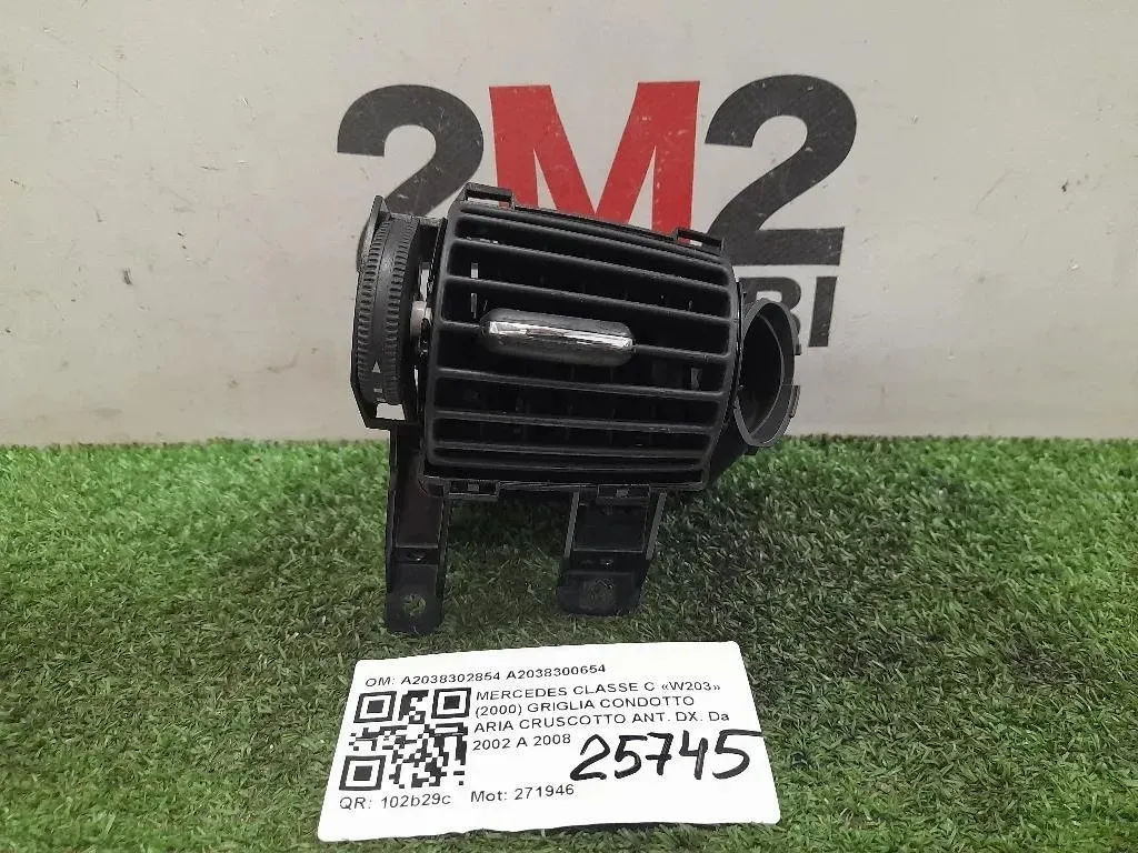 Griglia Condotto ARIA Cruscotto ANT DX A2038302854 A2038300654 Mercedes Classe C W203 2000