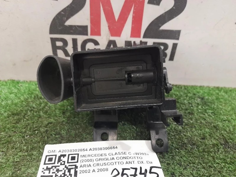 Griglia Condotto ARIA Cruscotto ANT DX A2038302854 A2038300654 Mercedes Classe C W203 2000