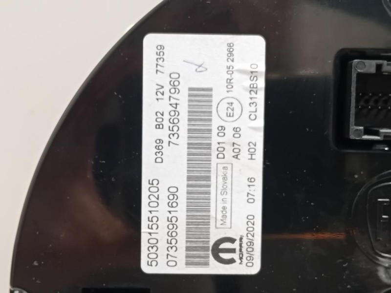 Quadro Strumenti 07356951690 Fiat 500 II 2015
