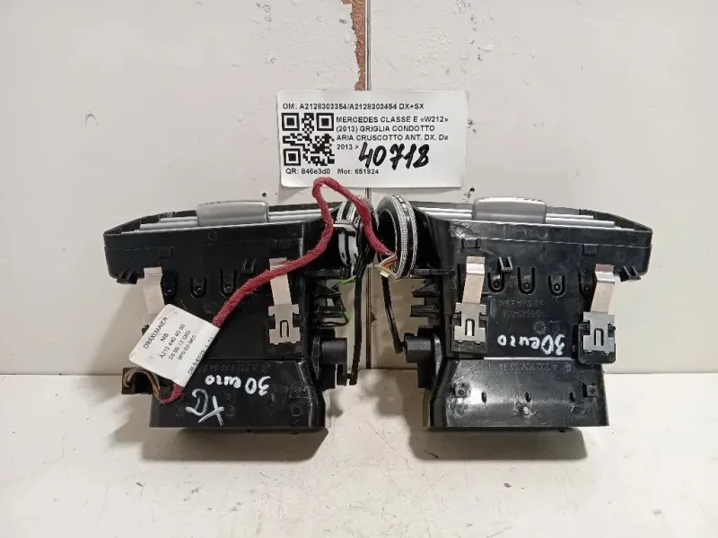 Griglia Condotto ARIA Cruscotto ANT DX A2128303354A2128303454 DX+SX Mercedes Classe E W212 2013
