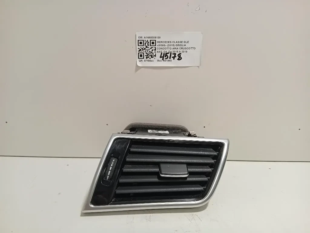 Griglia Condotto ARIA Cruscotto ANT DX A1668309100 Mercedes Classe GLE W166 2015