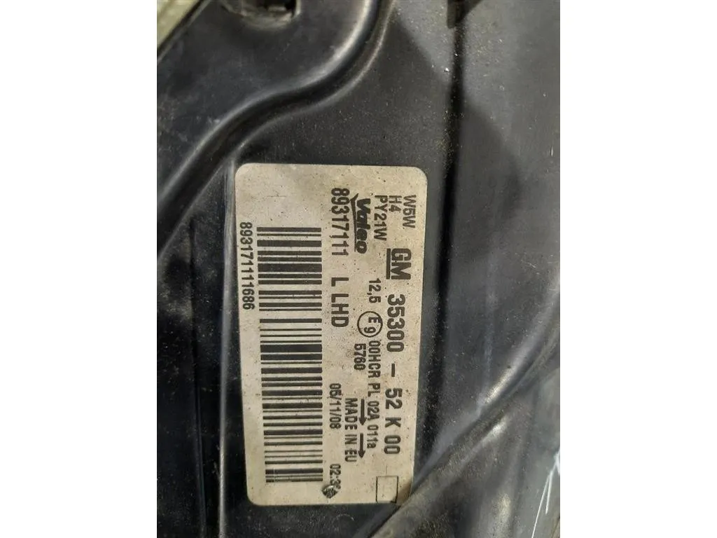 Proiettore ANT SX 93193971 Opel Agila B 2008