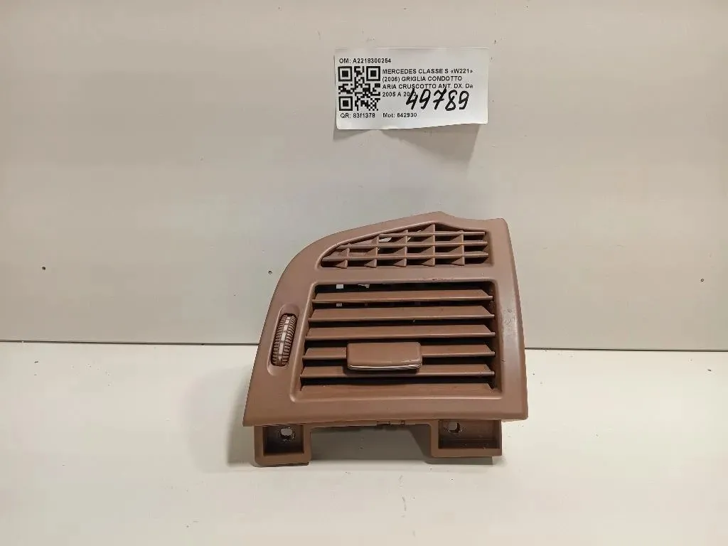Griglia Condotto ARIA Cruscotto ANT DX A2218300254 Mercedes Classe S W221 2006