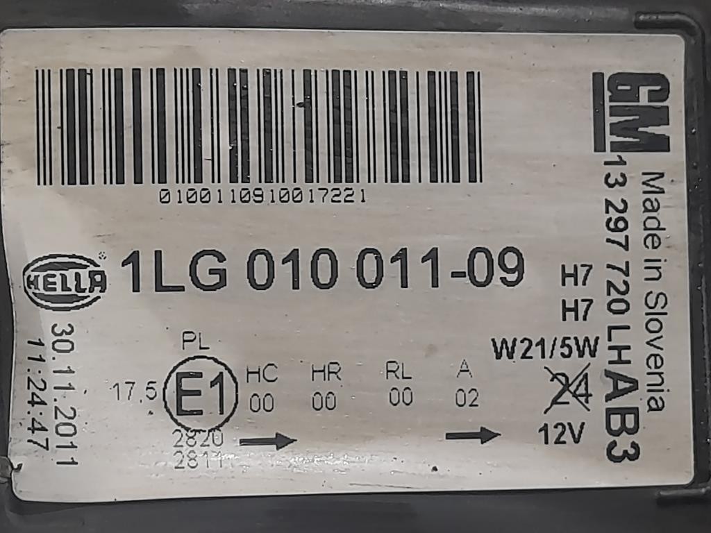 Proiettore ANT SX 13297720 Opel Astra J 2010