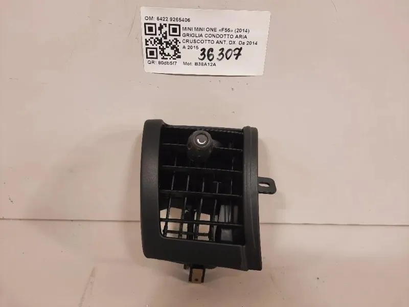 Griglia Condotto ARIA Cruscotto ANT DX 6422 9265406 Mini MINI ONE F55 2014