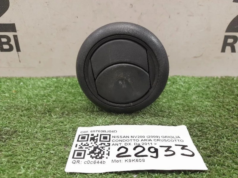Griglia Condotto ARIA Cruscotto ANT DX 68760BJ04D Nissan Nv200 2009