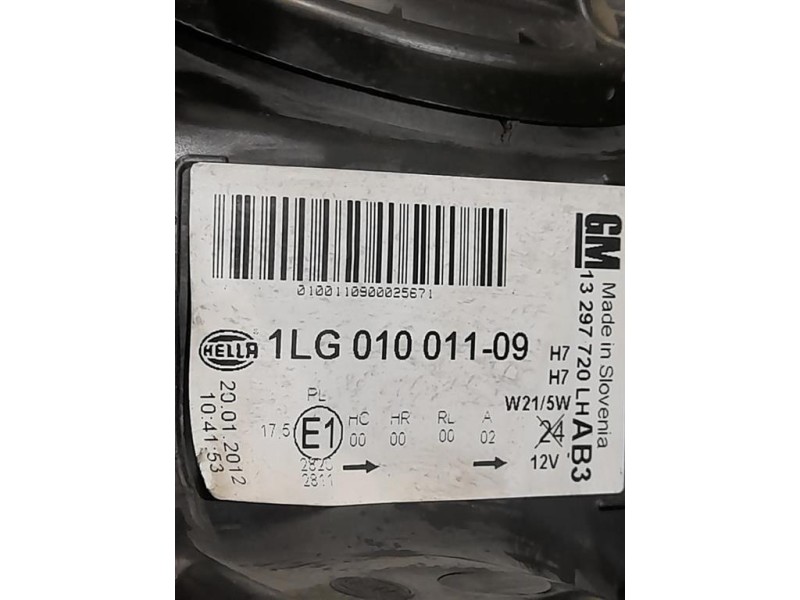 Proiettore ANT SX 13297720 Opel Astra J 2012