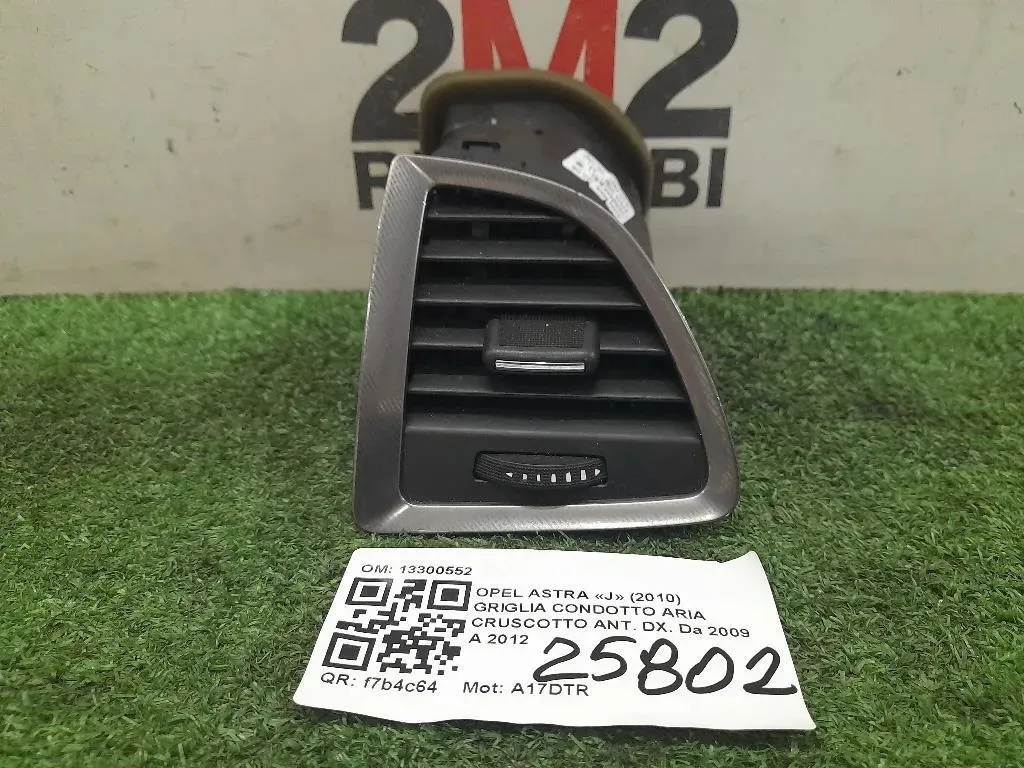 Griglia Condotto ARIA Cruscotto ANT DX 13300552 Opel Astra J 2010
