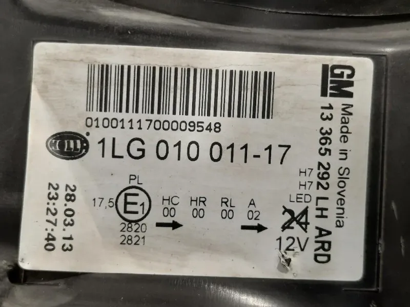 Proiettore ANT SX 1LG010011-17 Opel Astra J 2012