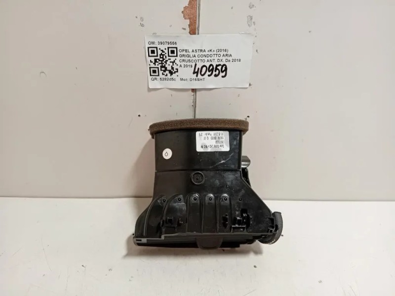 Griglia Condotto ARIA Cruscotto ANT DX 39079556 Opel Astra K 2016
