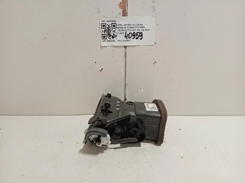 Griglia Condotto ARIA Cruscotto ANT DX 39079556 Opel Astra K 2016