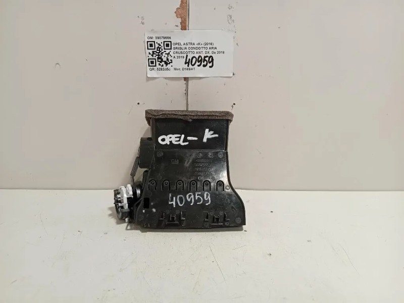Griglia Condotto ARIA Cruscotto ANT DX 39079556 Opel Astra K 2016