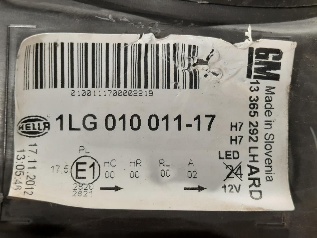 Proiettore ANT SX 1LG010011-17 Opel Astra J 2012