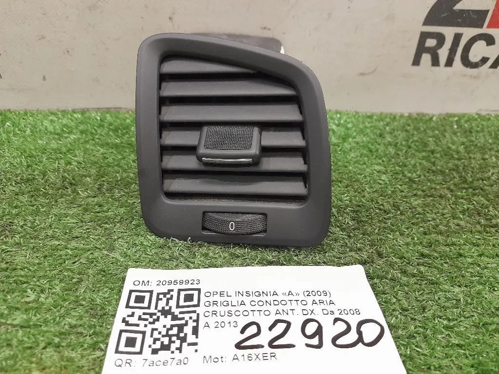 Griglia Condotto ARIA Cruscotto ANT DX 20959923 Opel Insignia A 2009