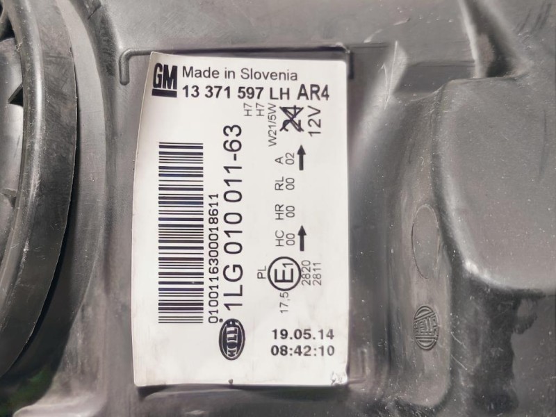 Proiettore ANT SX 1LG01001163 Opel Astra J 2012